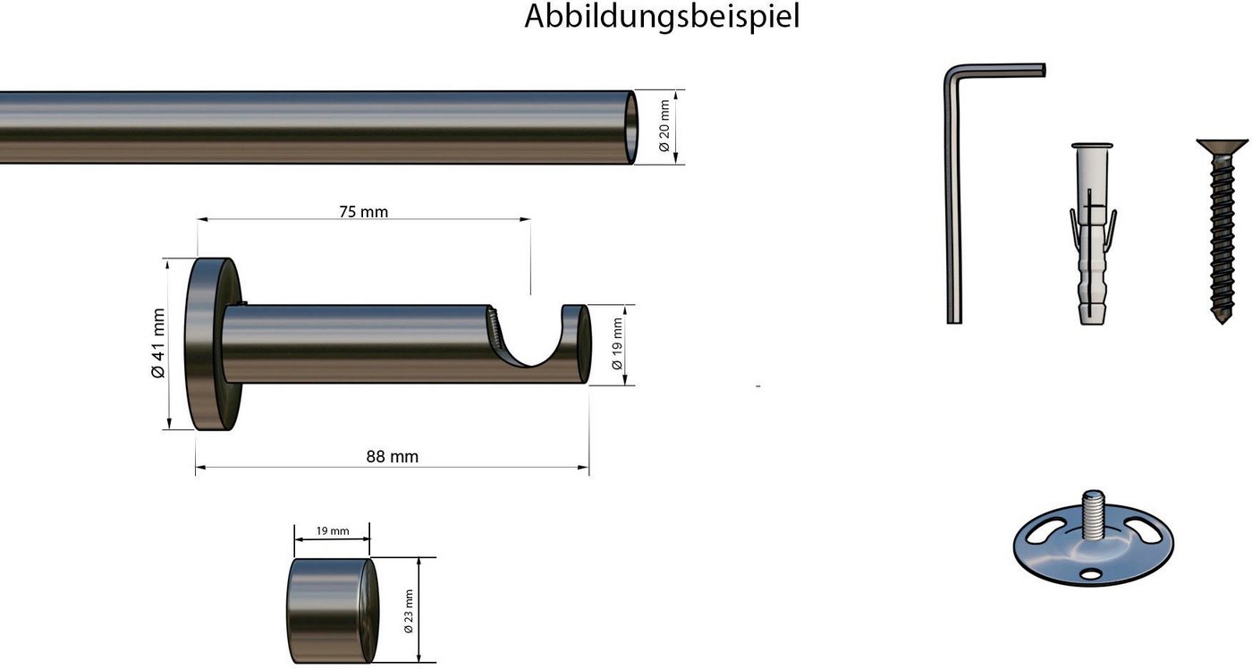 OTTO home Gardinenstange Tanbul, 2-läufig aufziehbar, mit Bohren, 1-läufig, Fixmaß, mit Bohren, verschraubt, Eisen – Bild 3 von 4