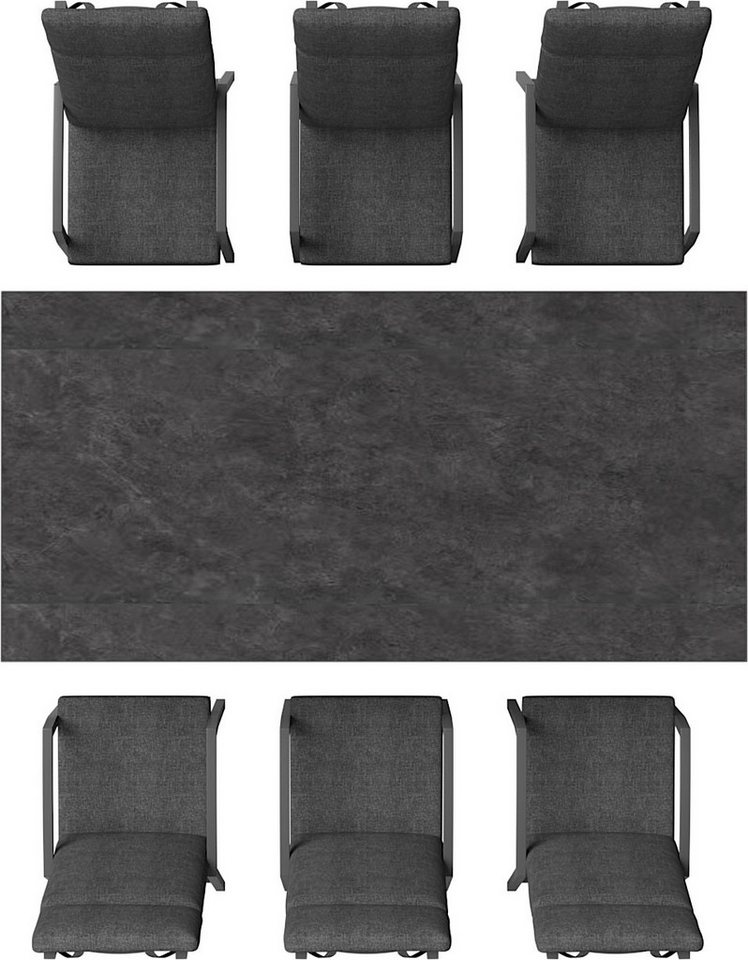 OTTO home Garten-Essgruppe Maruja, (Set, 13-tlg., 6x Sessel, 6x Auflage, 1x Tisch), bestehend aus 1 Tisch, 6 Stühlen und 6 Sitzauflagen – Bild 3 von 5