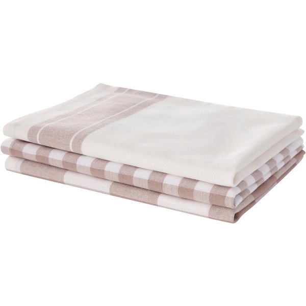 OTTO home Geschirrtuch Ravven, (Set, 3-tlg., 3er Set), 100 % Baumwolle, 65 × 50 cm, 3er-Set, Farbauswahl, Karo, Streifen
