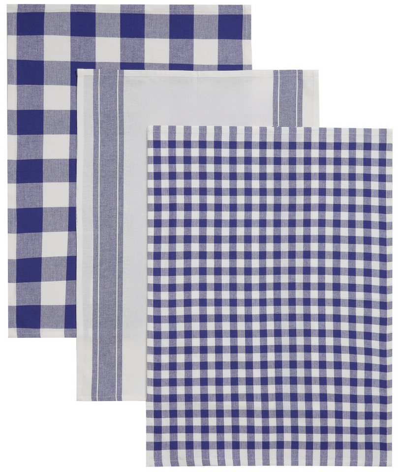 OTTO home Geschirrtuch Ravven, (Set, 3-tlg., 3er Set), 100 % Baumwolle, 65 × 50 cm, 3er-Set, Farbauswahl, Karo, Streifen – Bild 3 von 5