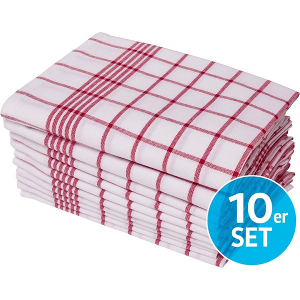 OTTO home Geschirrtuch Vivianne, Exklusiv Deal!, (Set, 10-tlg., 10 Stück), 100% Baumwolle,60×45 cm, blau-/rot-/weiß,10 Stk, Set, weich, saugstark