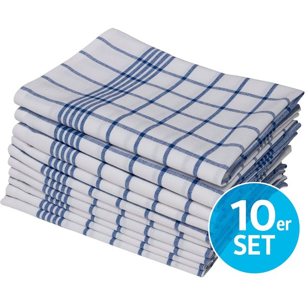 OTTO home Geschirrtuch Vivianne, Exklusiv Deal!, (Set, 10-tlg., 10 Stück), 100% Baumwolle,60×45 cm, blau-/rot-/weiß,10 Stk, Set, weich, saugstark
