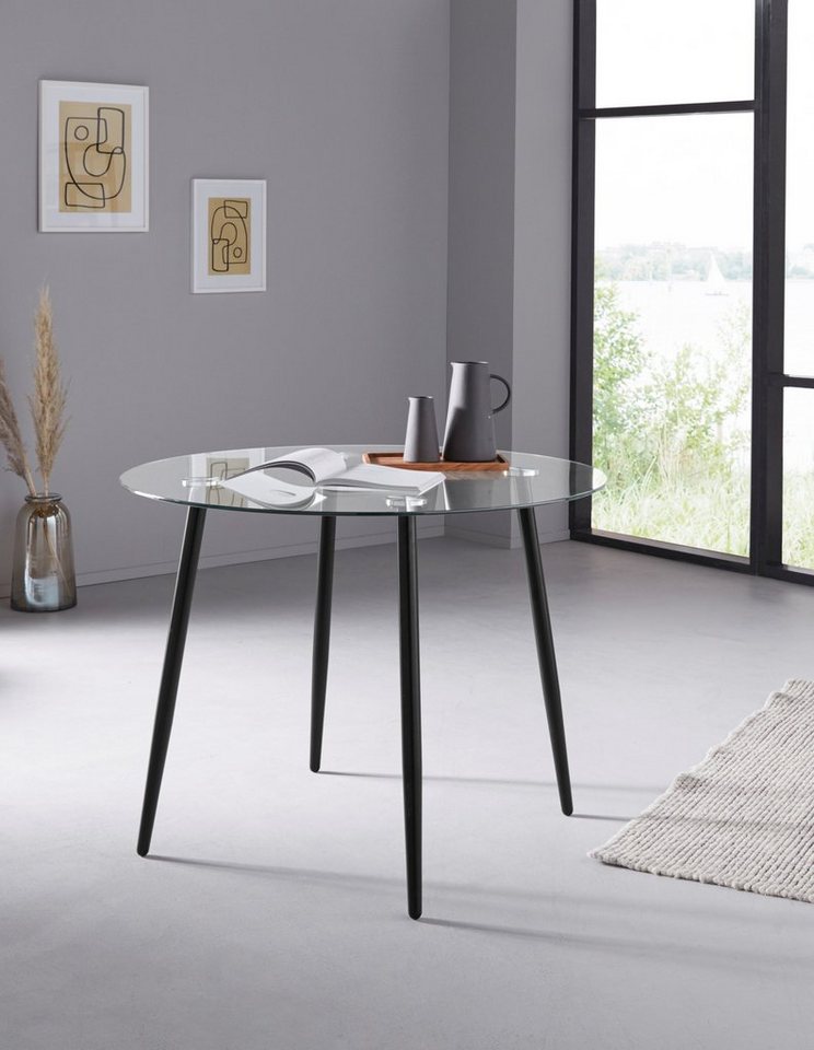 OTTO home Glastisch Danny (Esstisch, Glastisch, OTTOs Choice), runder Esstisch mit einem Ø von 100 cm – Bild 2 von 5