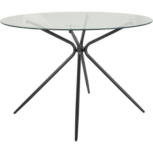 OTTO home Glastisch Silvi (Esstisch, Glastisch, Küchentisch), rund, Ø 110 cm, schwarzes Metallgestell