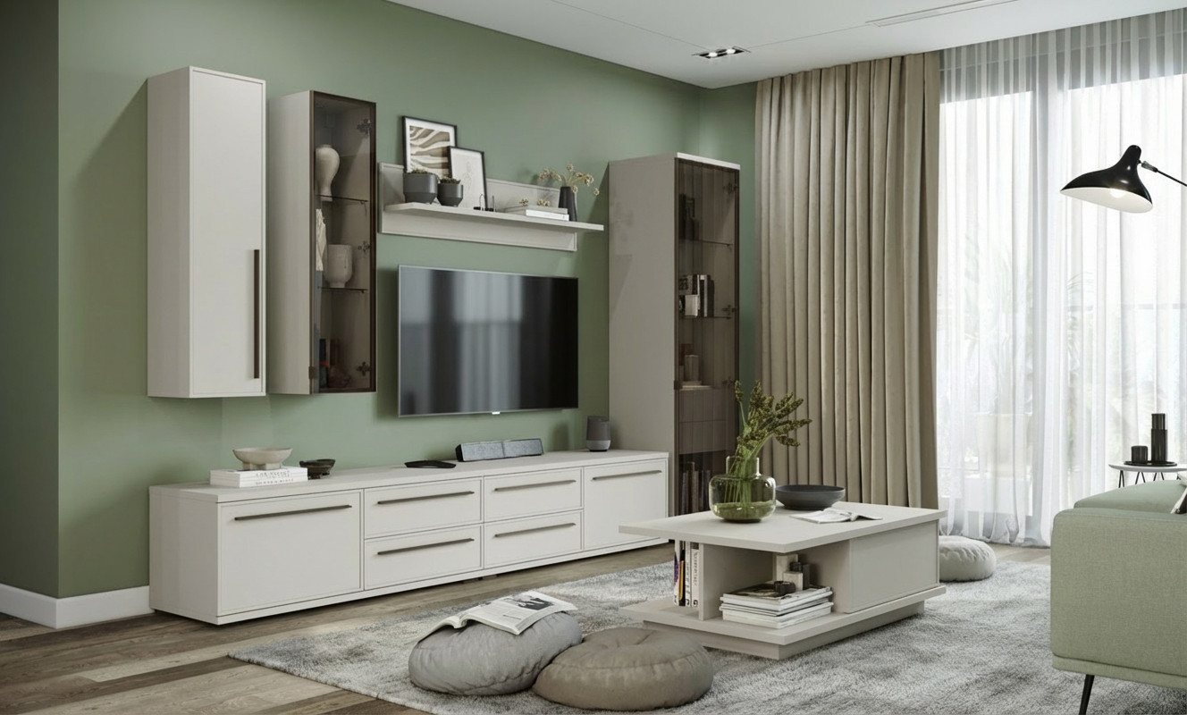 OTTO home Hängevitrine Opera, Wandschrank, Schwebendes Design für modernen Wohnraum UV lackiert, Soft Close Funktion, Wandmontiert – Bild 2 von 5