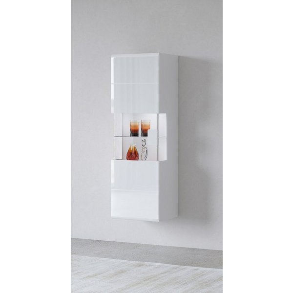 OTTO home Hängevitrine Toledo,Höhe 159 cm trendige Glasvitrine mit dekorative MDF-Front Vitrine mit Glasfront, ohne Beleuchtung, viel Stauraum, hochglanz