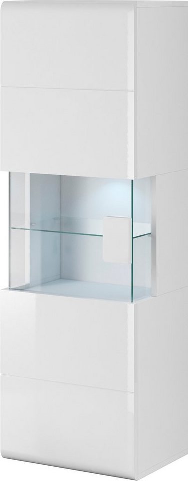 OTTO home Hängevitrine Toledo,Höhe 159 cm trendige Glasvitrine mit dekorative MDF-Front Vitrine mit Glasfront, ohne Beleuchtung, viel Stauraum, hochglanz – Bild 3 von 5