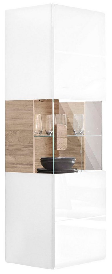OTTO home Hängevitrine Toledo,Höhe 159 cm trendige Glasvitrine mit dekorative MDF-Front Vitrine mit Glasfront, ohne Beleuchtung, viel Stauraum, hochglanz – Bild 2 von 5