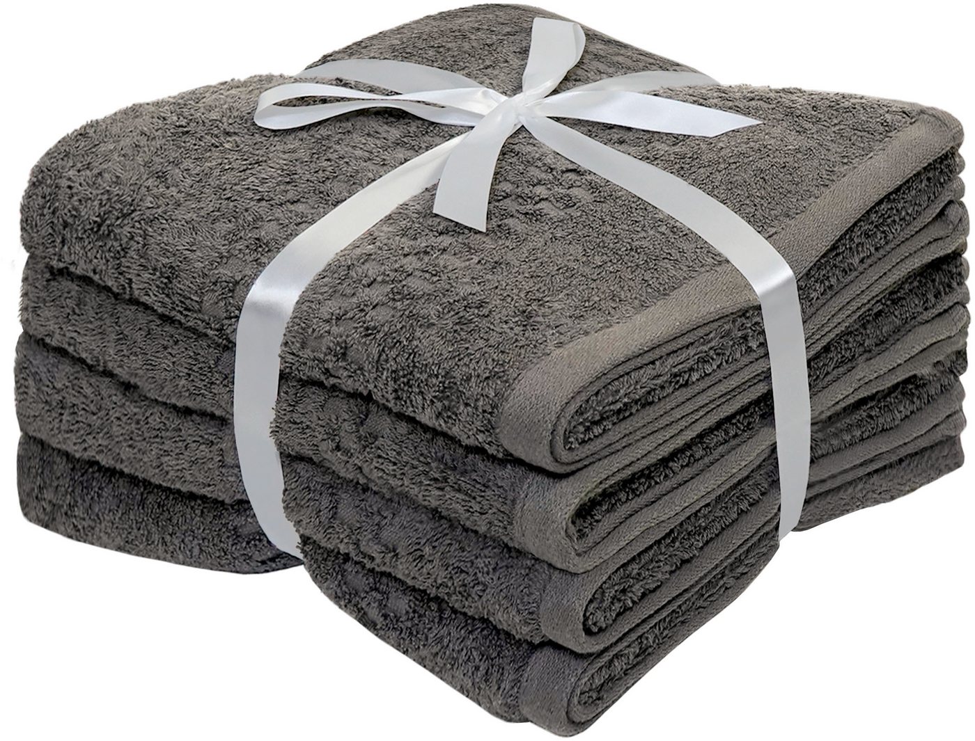 OTTO home Handtuch Regona, Handtücher 50x100cm, als Uni-Set und mit Karomuster, 500gr/m², Frottier (Set, 4-St), Premium Handtücher mit Bordüre, Set, 100% Baumwo – Bild 3 von 5