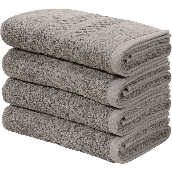OTTO home Handtuch Regona, Handtücher 50x100cm, als Uni-Set und mit Karomuster, 500gr/m², Frottier (Set, 4-St), Premium Handtücher mit Bordüre, Set, 100% Baumwo