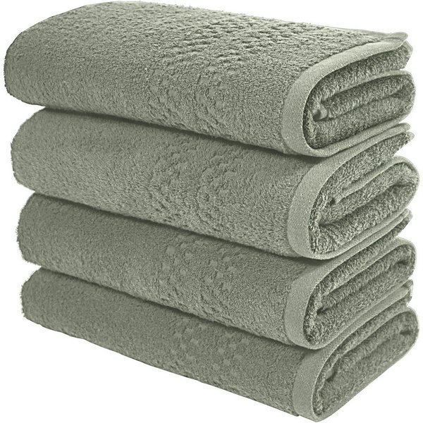 OTTO home Handtuch Regona, Handtücher 50x100cm, als Uni-Set und mit Karomuster, 500gr/m², Frottier (Set, 4-St), Premium Handtücher mit Bordüre, Set, 100% Baumwo