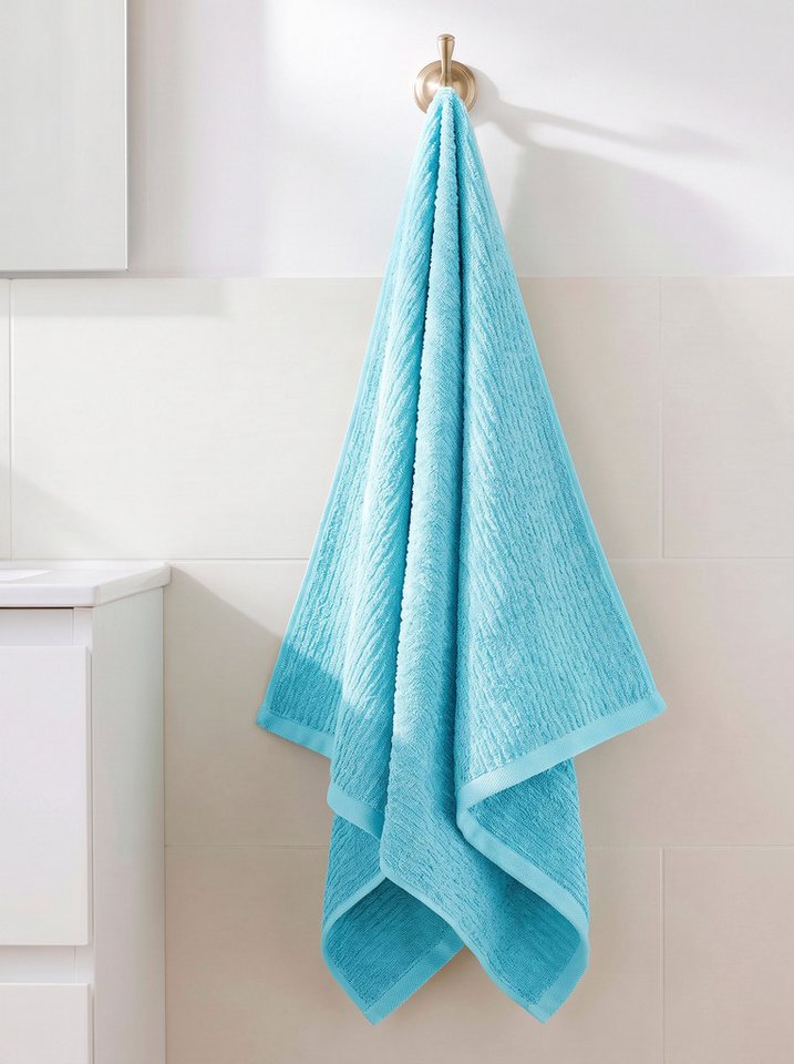 OTTO home Handtuch Riva, 50x100, Premium Handtücher, 500 gr/m², Webfrottier (1-St), Hoch-Tief-Struktur, Streifen, weich, 5 Jahre Garantie – Bild 2 von 5
