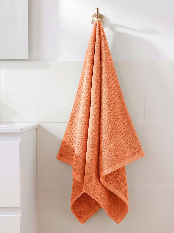 OTTO home Handtuch Riva, 50x100, Premium Handtücher, 500 gr/m², Webfrottier (1-St), Hoch-Tief-Struktur, Streifen, weich, 5 Jahre Garantie – Bild 2 von 5