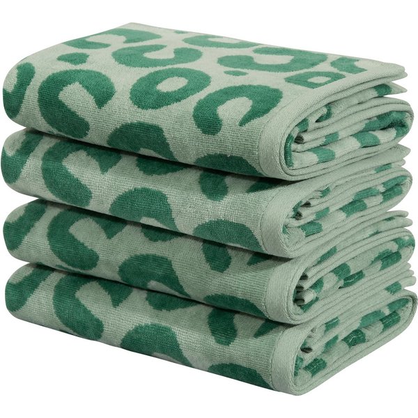 OTTO home Handtuch Set Anna Leopardenmuster, 4-tlg Handtuch-Set, 50x100cm, 100% Baumwolle, Frottiervelours (Set, 4-St), Handtücher, weich, saugstark, modern, Le