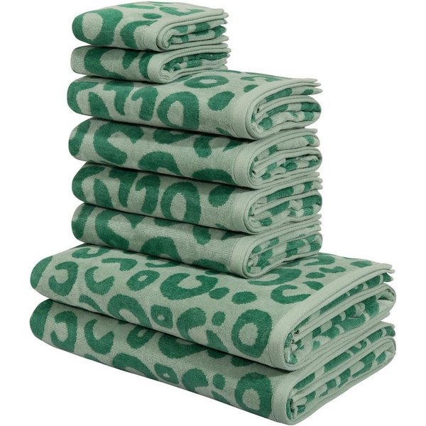 OTTO home Handtuch Set Anna Leopardenmuster, 8-tlg Handtuch-Set, 100% Baumwolle, Frottiervelours (Set, 8-St), Duschtücher, Handtücher und Gästetücher, weich, mo
