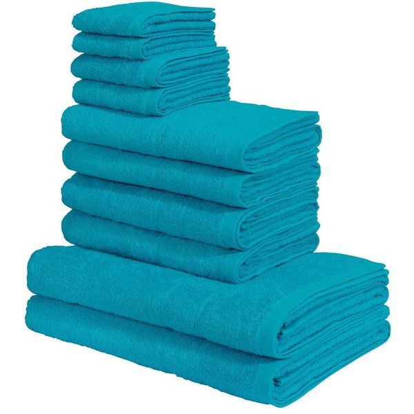OTTO home Handtuch Set Inga, 3 Qualitäten, Duschtücher, Handtücher, Gästetücher, Seiftücher, Walkfrottier (10-St), Handtücher mit feiner Bordüre, 100% Baumwolle