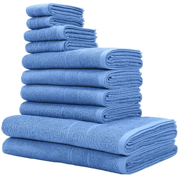 OTTO home Handtuch Set Inga, 3 Qualitäten, Duschtücher, Handtücher, Gästetücher, Seiftücher, Walkfrottier (10-St), Handtücher mit feiner Bordüre, 100% Baumwolle