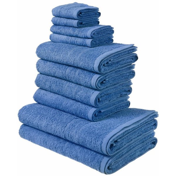 OTTO home Handtuch Set Inga, 3 Qualitäten, Duschtücher, Handtücher, Gästetücher, Seiftücher, Walkfrottier (10-St), Handtücher mit feiner Bordüre, 100% Baumwolle