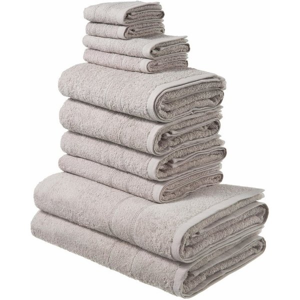 OTTO home Handtuch Set Inga, 3 Qualitäten, Duschtücher, Handtücher, Gästetücher, Seiftücher, Walkfrottier (10-St), Handtücher mit feiner Bordüre, 100% Baumwolle