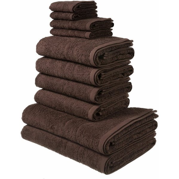 OTTO home Handtuch Set Inga, 3 Qualitäten, Duschtücher, Handtücher, Gästetücher, Seiftücher, Walkfrottier (10-St), Handtücher mit feiner Bordüre, 100% Baumwolle