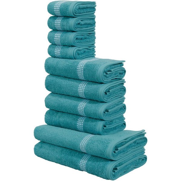 OTTO home Handtuch Set Kapra, Premium Handtücher, 100% Baumwolle, 500 gr/m², 10-tlg., Frottier (Set, 10-St), 2 Duschtücher, 4 Handtücher, 4 Gästehandtücher, 5 J