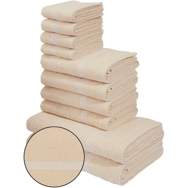 OTTO home Handtuch Set Kapra, Premium Handtücher, 100% Baumwolle, 500 gr/m², 10-tlg., Frottier (Set, 10-St), 2 Duschtücher, 4 Handtücher, 4 Gästehandtücher, 5 J