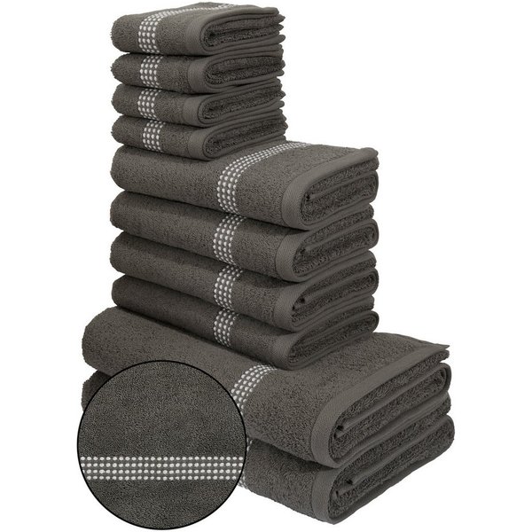 OTTO home Handtuch Set Kapra, Premium Handtücher, 100% Baumwolle, 500 gr/m², 10-tlg., Frottier (Set, 10-St), 2 Duschtücher, 4 Handtücher, 4 Gästehandtücher, 5 J