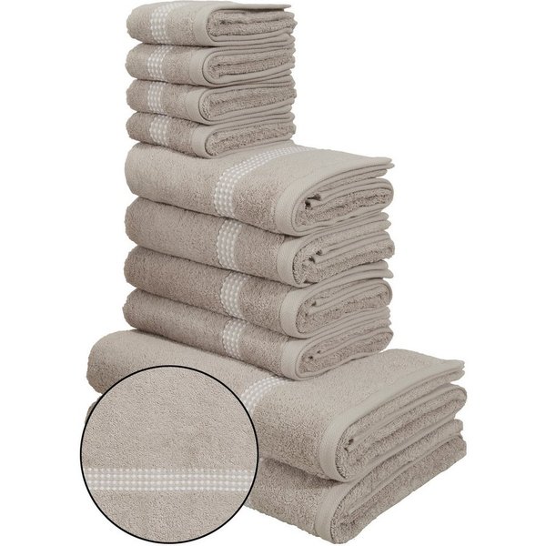 OTTO home Handtuch Set Kapra, Premium Handtücher, 100% Baumwolle, 500 gr/m², 10-tlg., Frottier (Set, 10-St), 2 Duschtücher, 4 Handtücher, 4 Gästehandtücher, 5 J