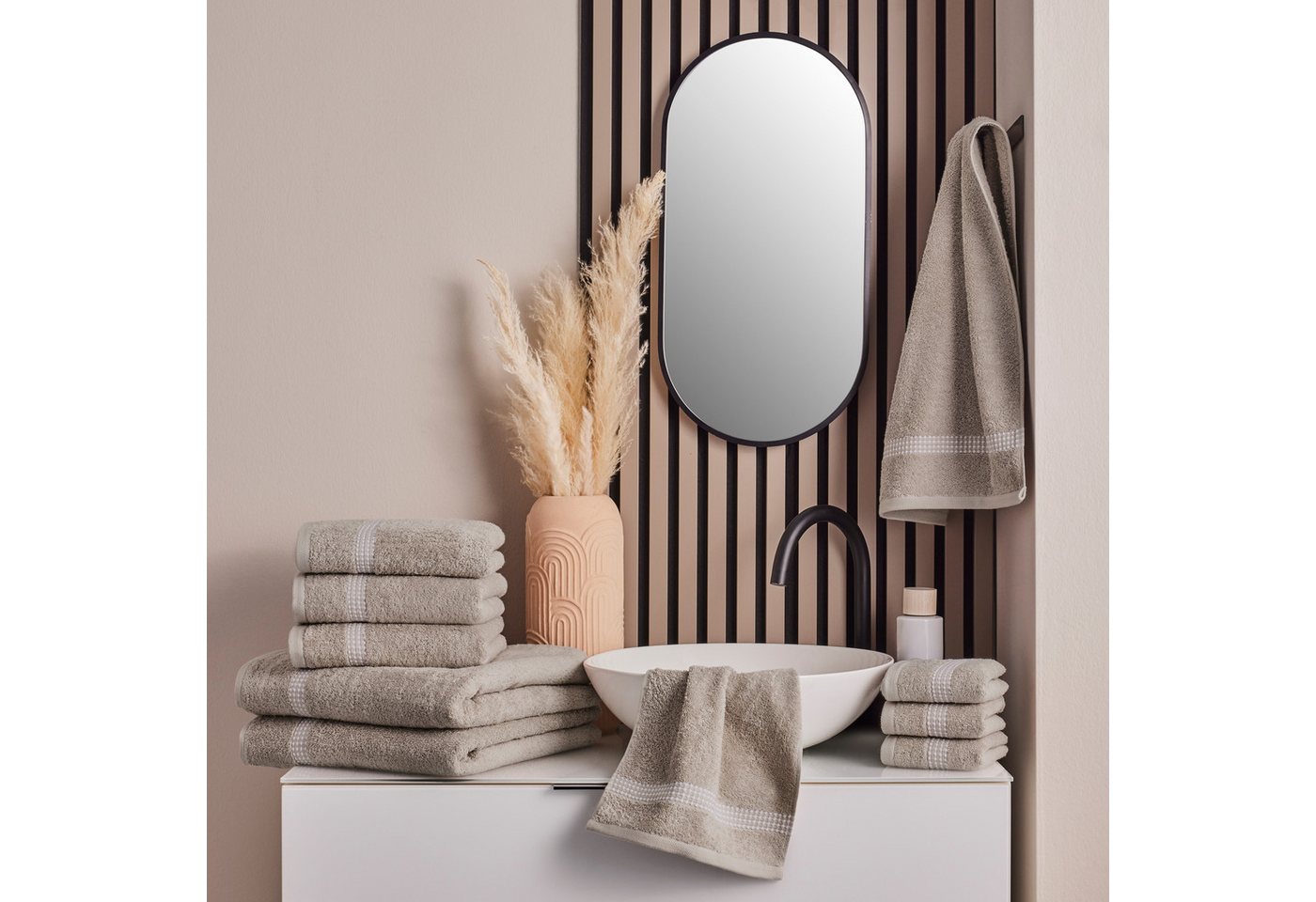 OTTO home Handtuch Set Kapra, Premium Handtücher, 100% Baumwolle, 500 gr/m², 10-tlg., Frottier (Set, 10-St), 2 Duschtücher, 4 Handtücher, 4 Gästehandtücher, 5 J – Bild 2 von 5