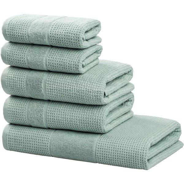 OTTO home Handtuch Set Kimi, Duschtuch, Handtücher und Gästetücher, Walkfrottee (Set, 5-St), 100% Baumwolle, einfarbig, weich, mit Bordüre, besondere Struktur