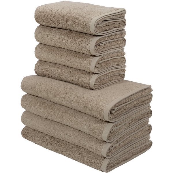 OTTO home Handtuch Set Merida, 4 Duschtücher 70x140cm, 4 Handtücher 50x100cm, Frottier (8-St), kuschelig weich, einfarbig, 100% Baumwolle
