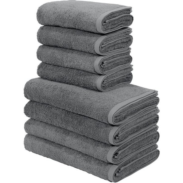 OTTO home Handtuch Set Merida, 4 Duschtücher 70x140cm, 4 Handtücher 50x100cm, Frottier (8-St), kuschelig weich, einfarbig, 100% Baumwolle