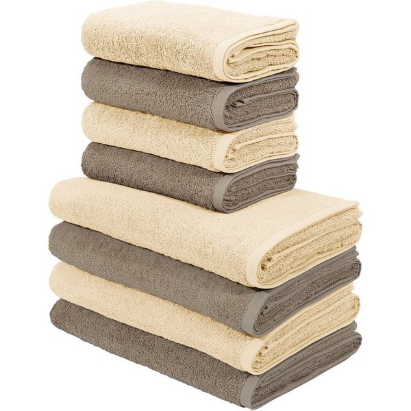 OTTO home Handtuch Set Merida, 4 Duschtücher 70x140cm, 4 Handtücher 50x100cm, Frottier (8-St), kuschelig weich, einfarbig, 100% Baumwolle