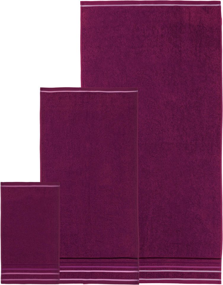 OTTO home Handtuch Set Niki, Duschtuch, Handtücher und Gästetücher, Walkfrottee (Set, 7-St), Handtücher mit mehrfarbiger Streifenbordüre, weich, aus 100% Baumwo – Bild 3 von 5