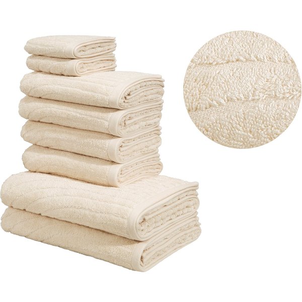 OTTO home Handtuch Set Ognon, Duschtücher, Handtücher, Gästetücher, Zen, Scandi, Boho, Frottier (Set, 8-St), Muster, Hoch-Tief-Struktur, einfarbig, Handtuch-Set