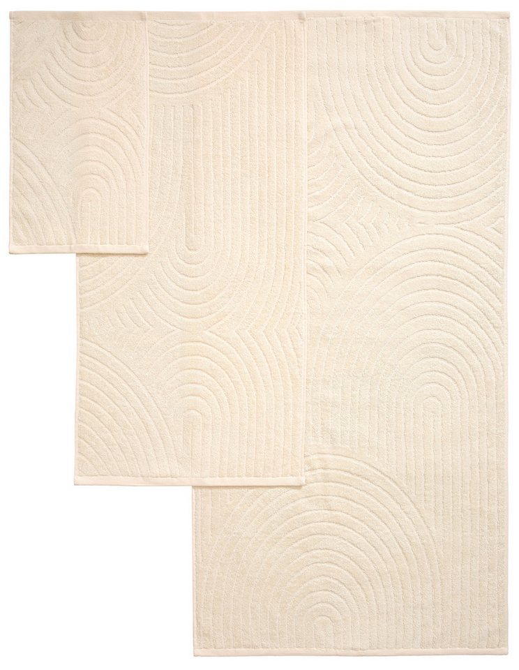 OTTO home Handtuch Set Ognon, Duschtücher, Handtücher, Gästetücher, Zen, Scandi, Boho, Frottier (Set, 8-St), Muster, Hoch-Tief-Struktur, einfarbig, Handtuch-Set – Bild 5 von 5
