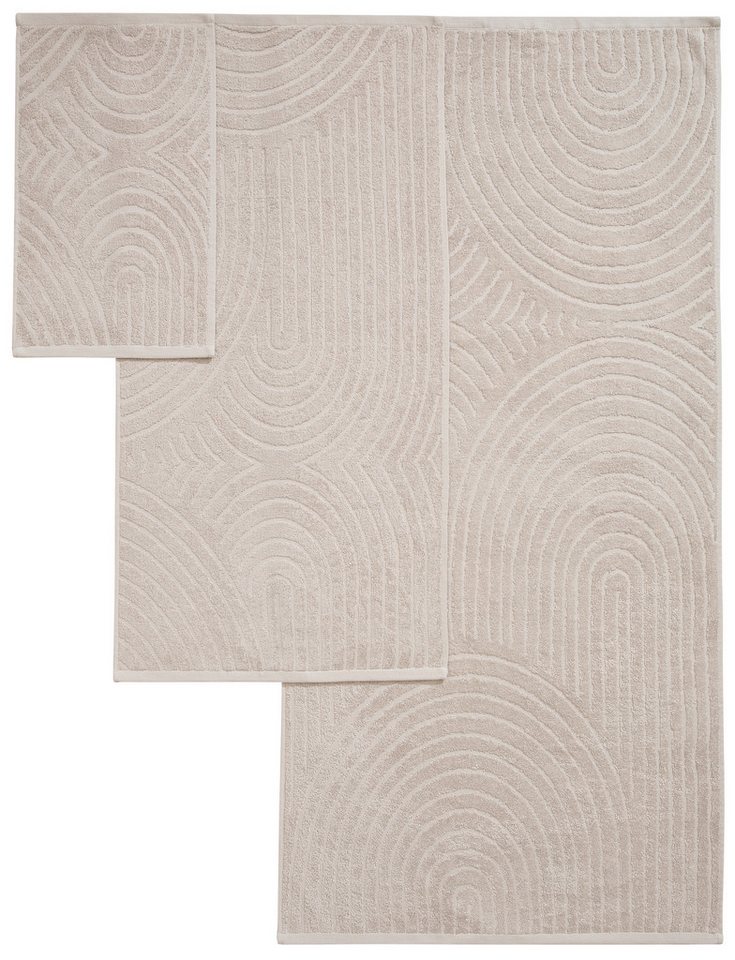 OTTO home Handtuch Set Ognon, Duschtücher, Handtücher, Gästetücher, Zen, Scandi, Boho, Frottier (Set, 8-St), Muster, Hoch-Tief-Struktur, einfarbig, Handtuch-Set – Bild 5 von 5
