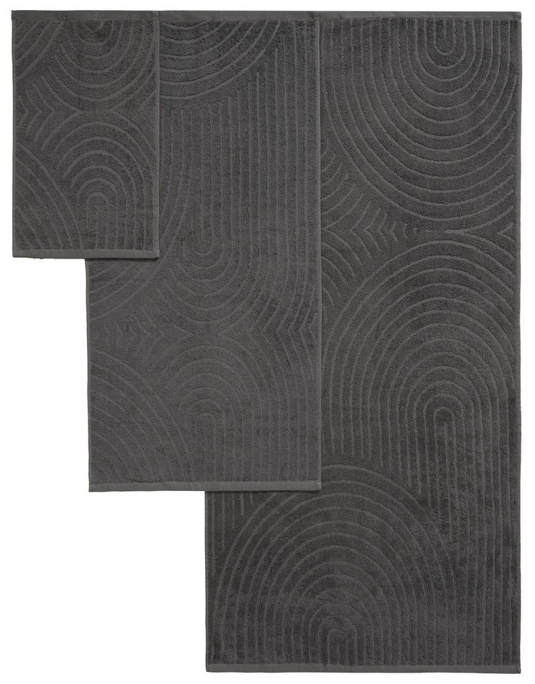 OTTO home Handtuch Set Ognon, Duschtücher, Handtücher, Gästetücher, Zen, Scandi, Boho, Frottier (Set, 8-St), Muster, Hoch-Tief-Struktur, einfarbig, Handtuch-Set – Bild 5 von 5