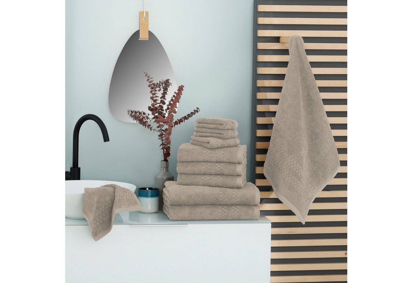 OTTO home Handtuch Set Regona, als 10 tlg Set und Serie, Premium Handtücher, 500 gr/m², Frottier (Set, 10-St), Duschtücher, Handtücher, Gästetücher, Seiftücher, – Bild 2 von 5