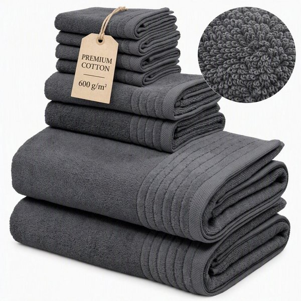 OTTO home Handtuch Set Sanremo Premium, Premium Handtücher, 600 gr/m², dicke Qualität, Frottier (Set, 8-St), Duschtücher, Handtücher, Seiftücher, 100% Baumwolle
