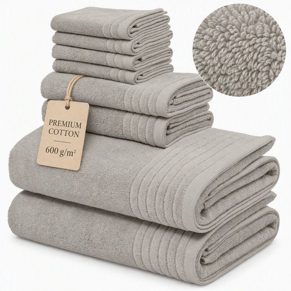 OTTO home Handtuch Set Sanremo Premium, Premium Handtücher, 600 gr/m², dicke Qualität, Frottier (Set, 8-St), Duschtücher, Handtücher, Seiftücher, 100% Baumwolle