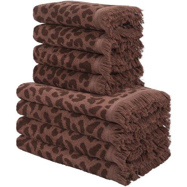 OTTO home Handtuch Set Tiffani, Leopardenmuster, Premium Handtücher 8-tlg, 500 gr/m², Frottier (Set, 8-St), 4 Duschtücher, 4 Handtücher, Animal Print, Leo, mode
