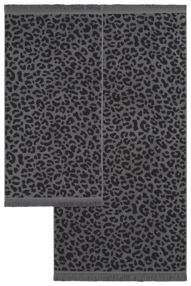 OTTO home Handtuch Set Tiffani, Leopardenmuster, Premium Handtücher 8-tlg, 500 gr/m², Frottier (Set, 8-St), 4 Duschtücher, 4 Handtücher, Animal Print, Leo, mode – Bild 3 von 5