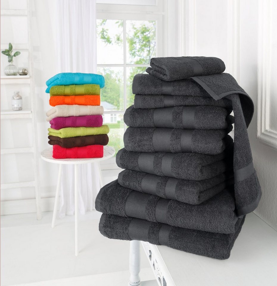 OTTO home Handtuch Set Vanessa, 10-tlg Handtuch-Set, weich, in Standard- und Premium-Qualität, Walkfrottee (Set, 10-St), 100% Baumwolle, Duschtücher, Handtücher – Bild 2 von 5
