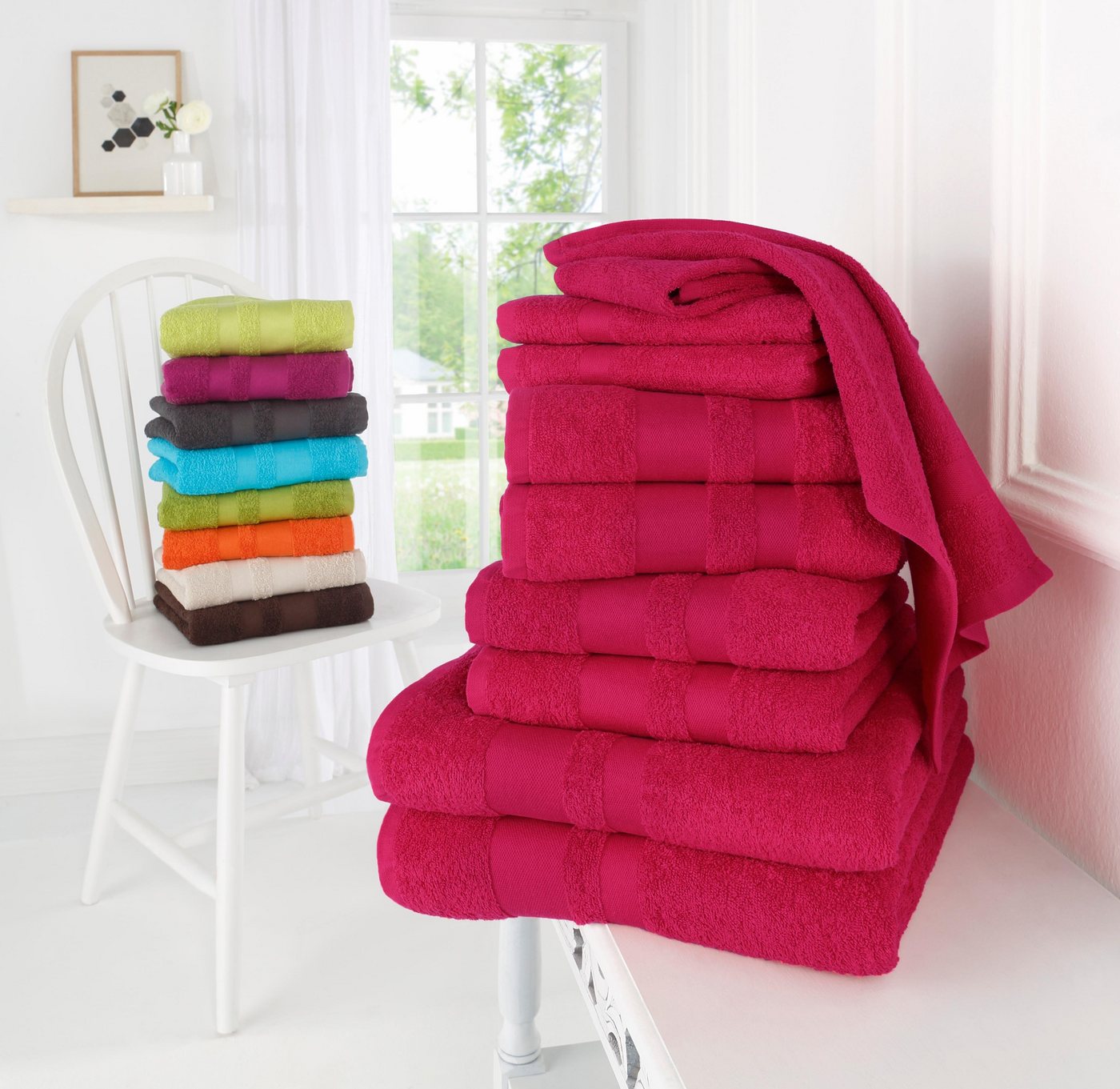 OTTO home Handtuch Set Vanessa, 10-tlg Handtuch-Set, weich, in Standard- und Premium-Qualität, Walkfrottee (Set, 10-St), 100% Baumwolle, Duschtücher, Handtücher – Bild 2 von 5