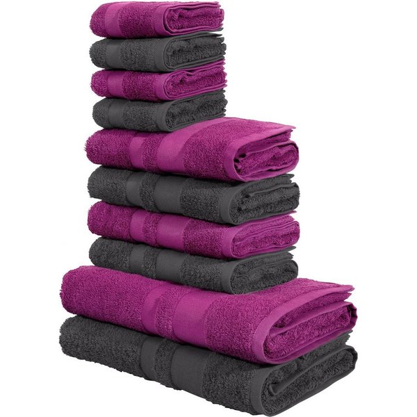 OTTO home Handtuch Set Vanessa, 10-tlg Handtuch-Set, weich, in Standard- und Premium-Qualität, Walkfrottee (Set, 10-St), 100% Baumwolle, Duschtücher, Handtücher