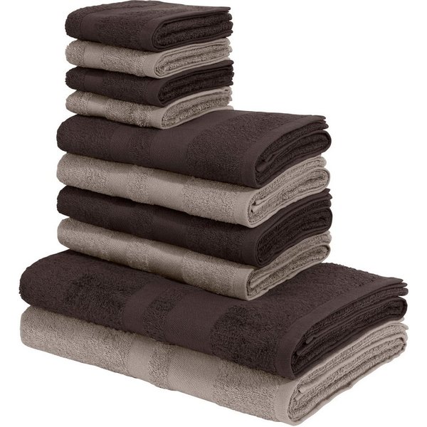 OTTO home Handtuch Set Vanessa, 10-tlg Handtuch-Set, weich, in Standard- und Premium-Qualität, Walkfrottee (Set, 10-St), 100% Baumwolle, Duschtücher, Handtücher
