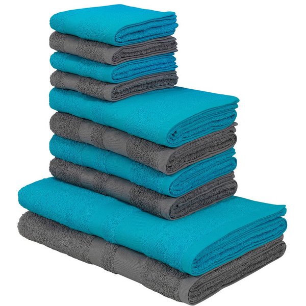 OTTO home Handtuch Set Vanessa, 10-tlg Handtuch-Set, weich, in Standard- und Premium-Qualität, Walkfrottee (Set, 10-St), 100% Baumwolle, Duschtücher, Handtücher