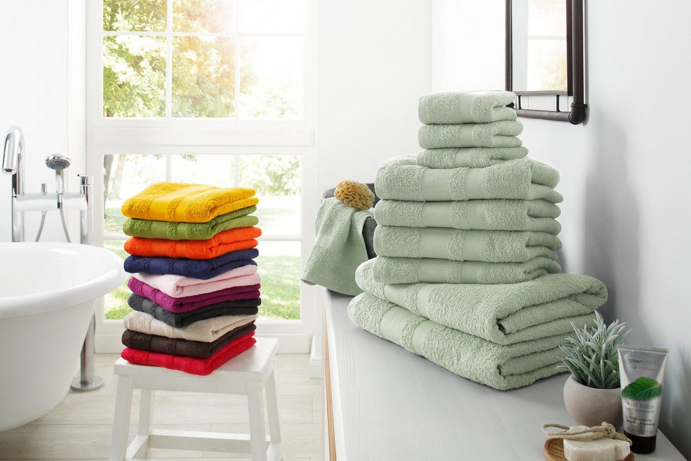 OTTO home Handtuch Set Vanessa, 10-tlg Handtuch-Set, weich, in Standard- und Premium-Qualität, Walkfrottee (Set, 10-St), 100% Baumwolle, Duschtücher, Handtücher – Bild 2 von 5