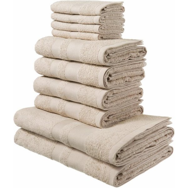 OTTO home Handtuch Set Vanessa, 10-tlg Handtuch-Set, weich, in Standard- und Premium-Qualität, Walkfrottee (Set, 10-St), 100% Baumwolle, Duschtücher, Handtücher